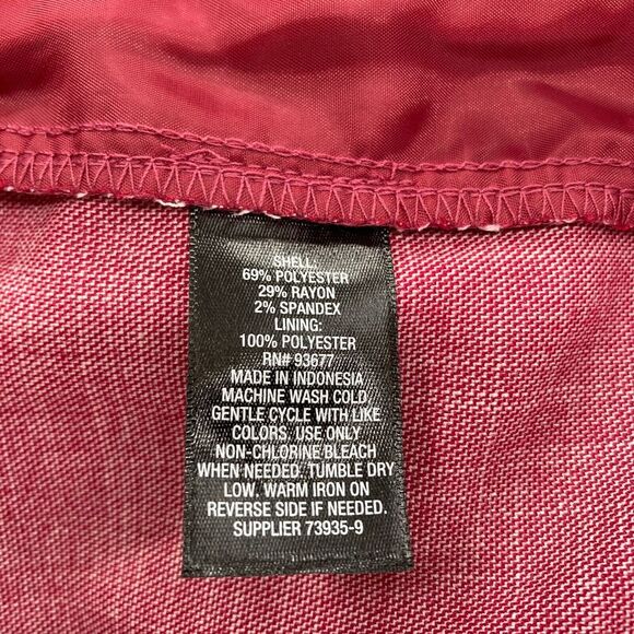 Worthington Dress Pant Women's 14 Straight Leg Crop Red Stretch Fabric High Rise - Picture 5 of 12